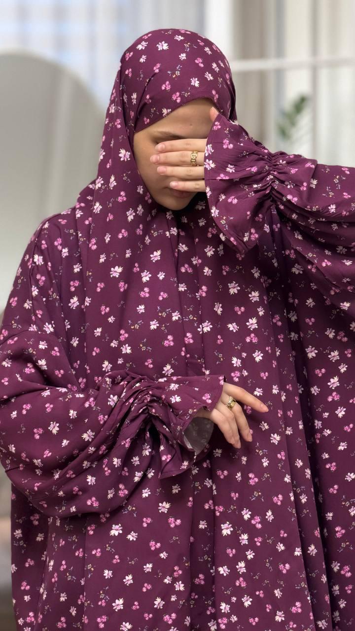 Gebetskleid Amilah zweiteilig in Lila aus Viskose – islamisches Gebetskleid Damen