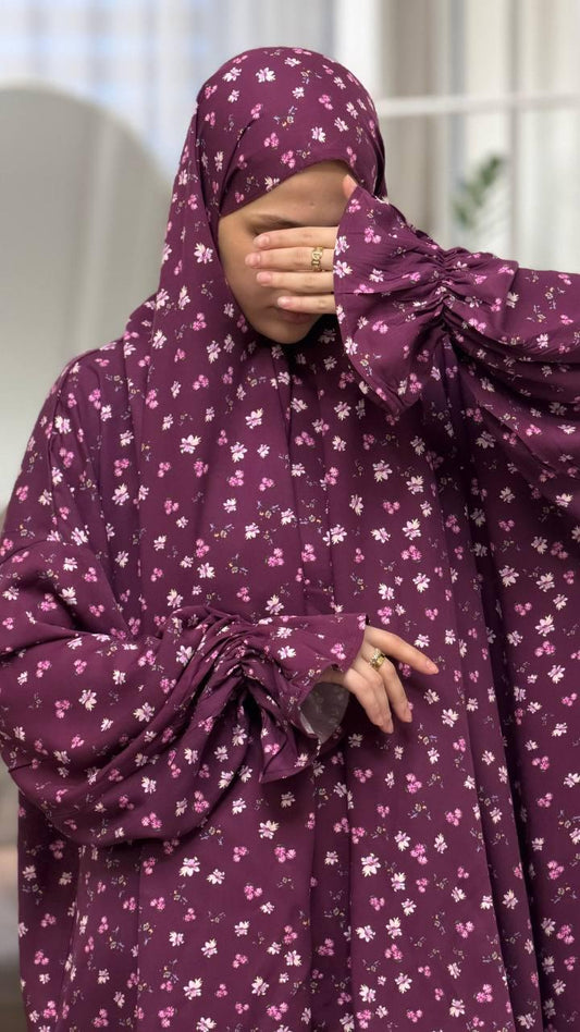 Gebetskleid Amilah zweiteilig in Lila aus Viskose – islamisches Gebetskleid Damen