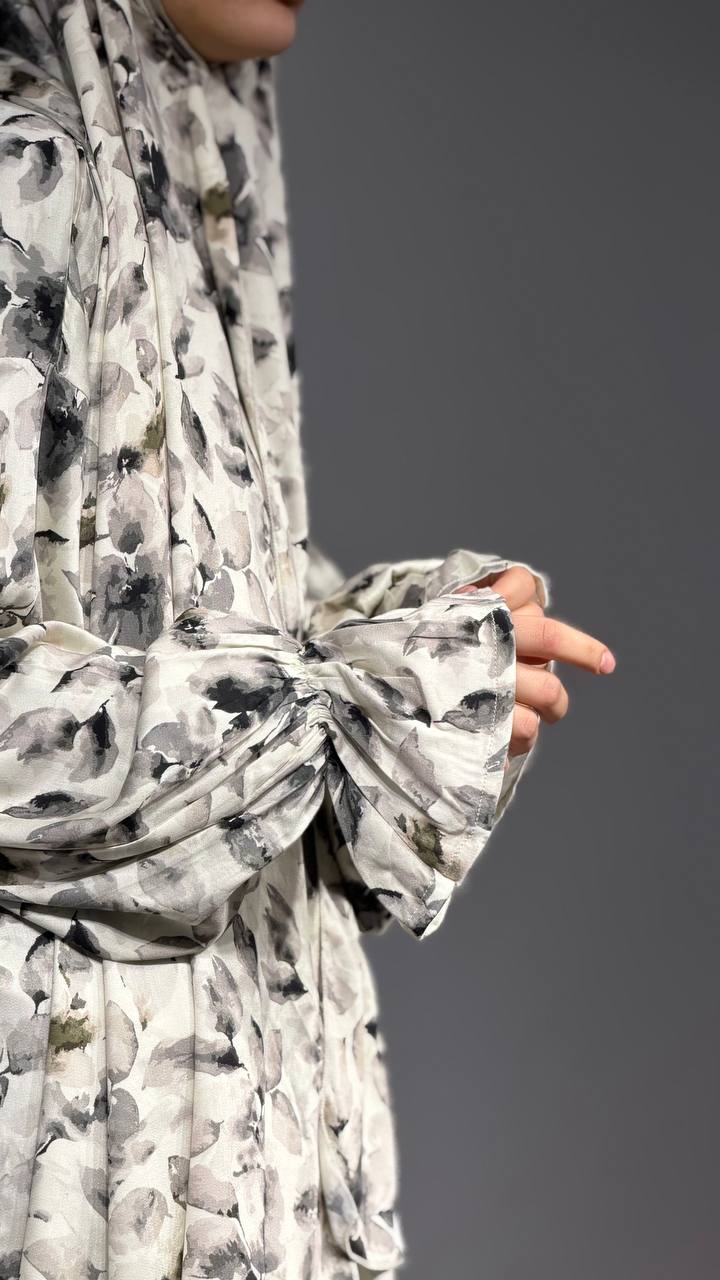 Hawwa zweiteiliges Kleid aus weicher Viskose mit elastischen Ärmeln
