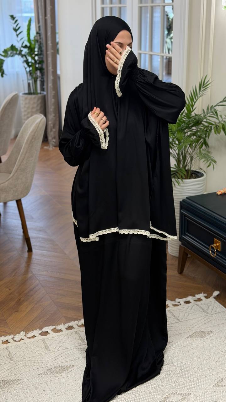 Modest Kleid Qamar Black aus fließender Viskose in Schwarz