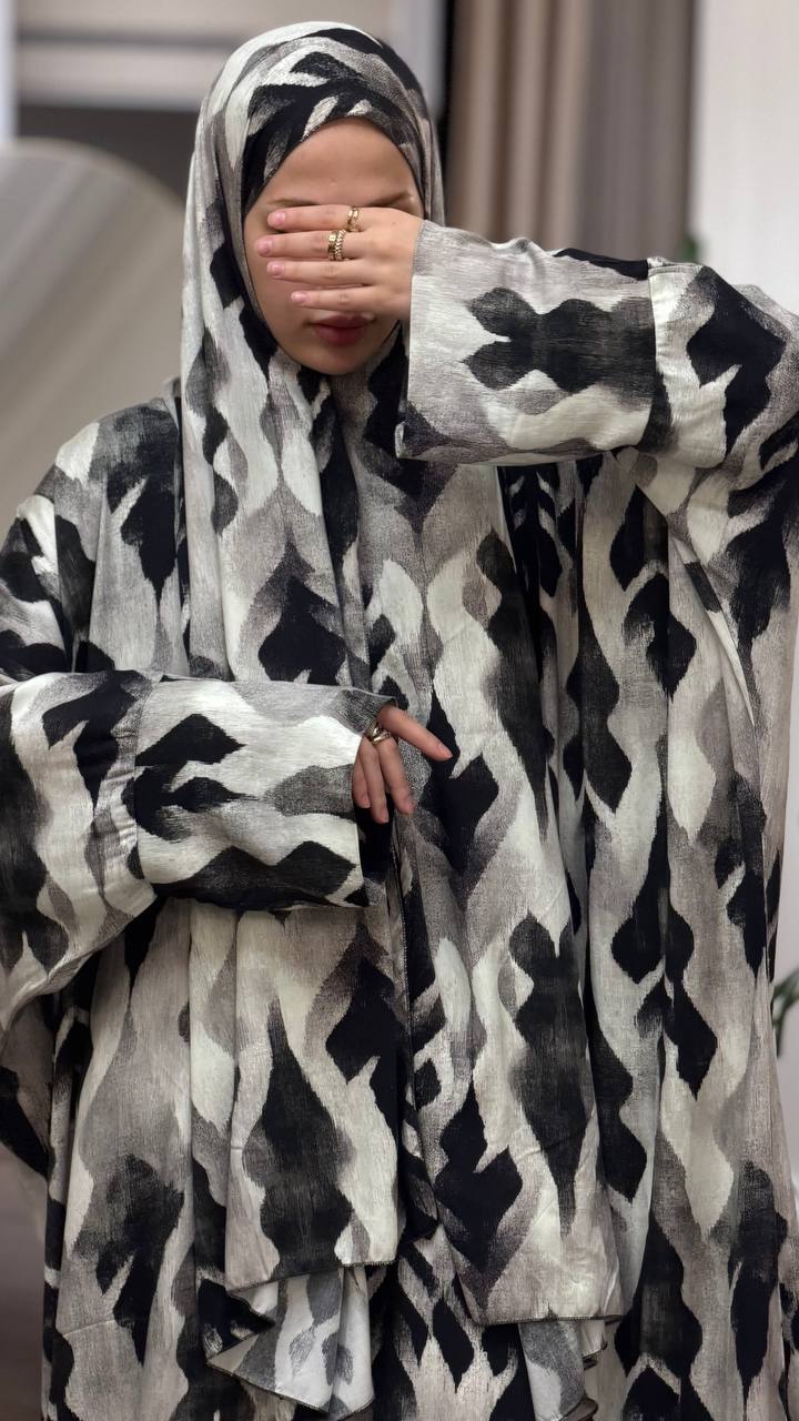 Tahira Abaya mit Reißverschluss vorne und Doppelärmeln